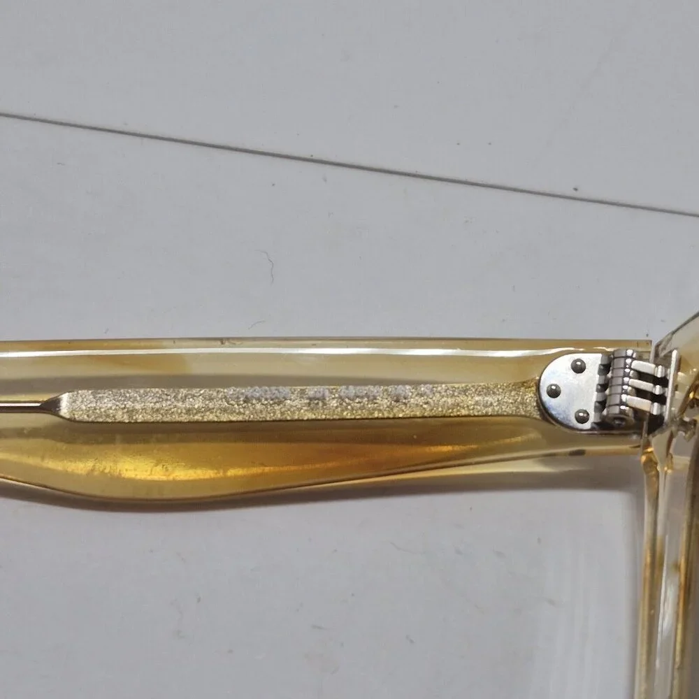 Celine Yellow  Clear Tortoiseshell Square Tinted Sunglasses Made In Italy - Picture 7 of 15